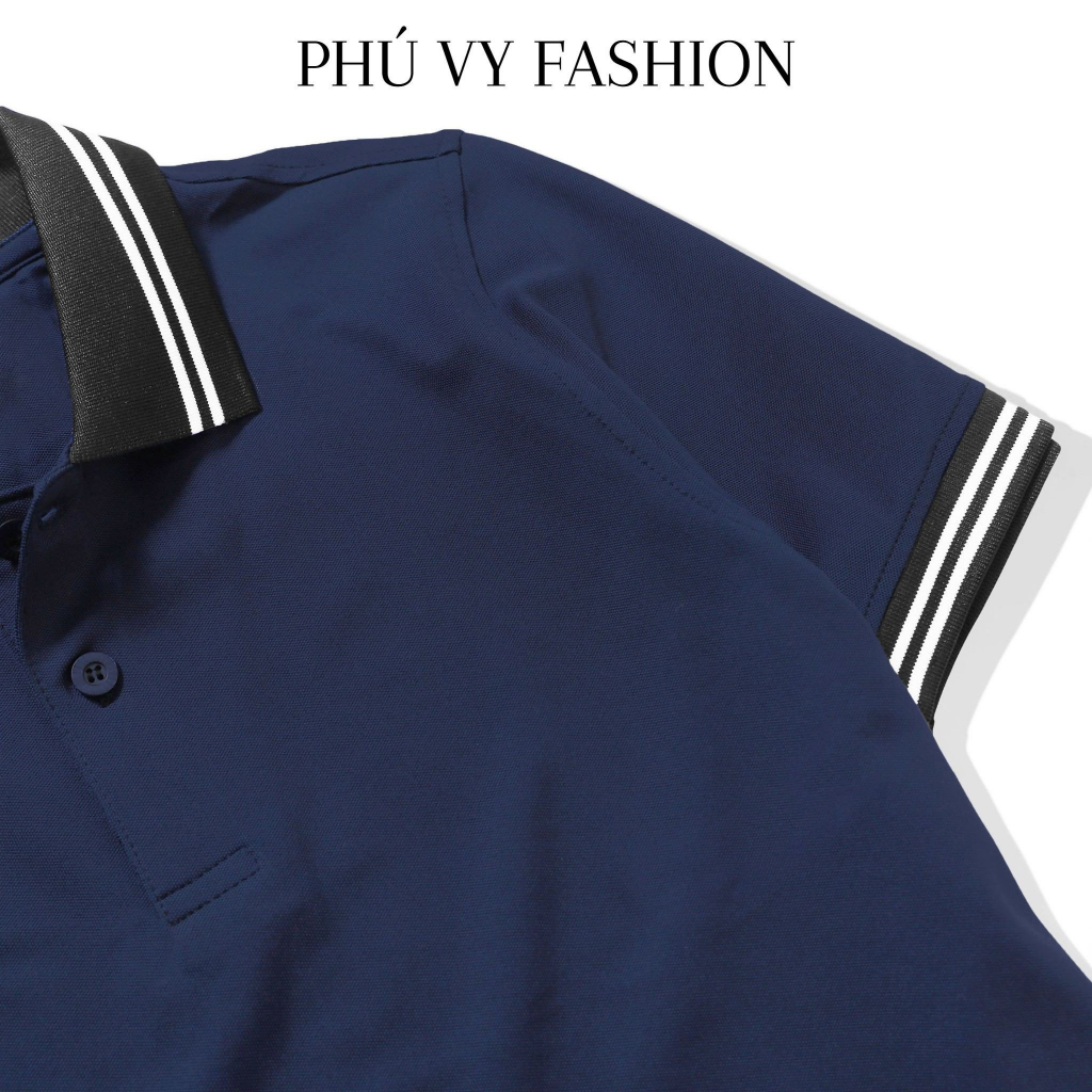 Áo polo nam basic tay ngắn vải cotton cá sấu với ba màu dễ phối đồ