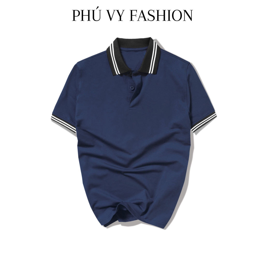 Áo polo nam basic tay ngắn vải cotton cá sấu với ba màu dễ phối đồ
