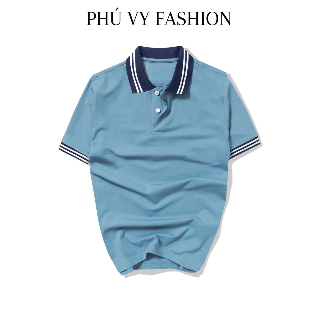 Áo polo nam basic tay ngắn vải cotton cá sấu với ba màu dễ phối đồ