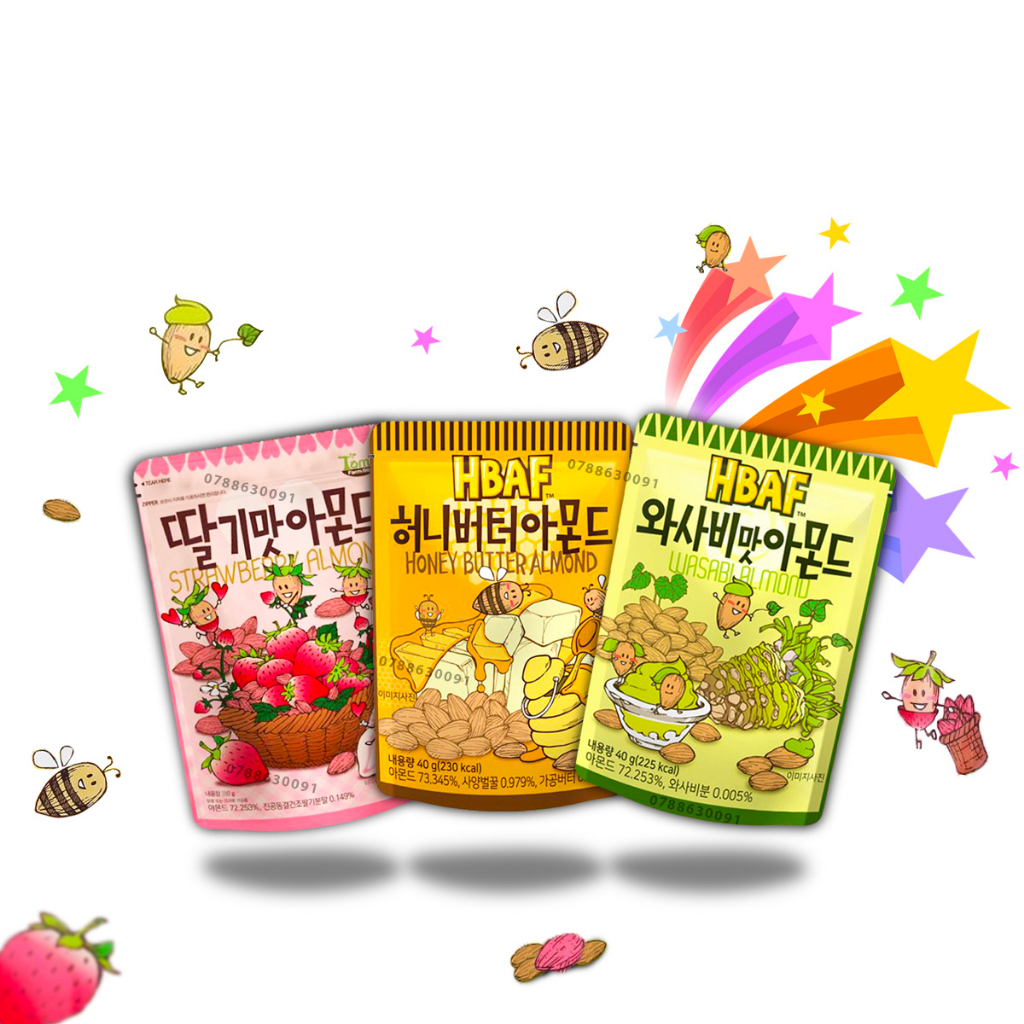 Hạnh nhân HBAF ( Tom's Farm ) tẩm vị gói 40gr (nhiều vị)