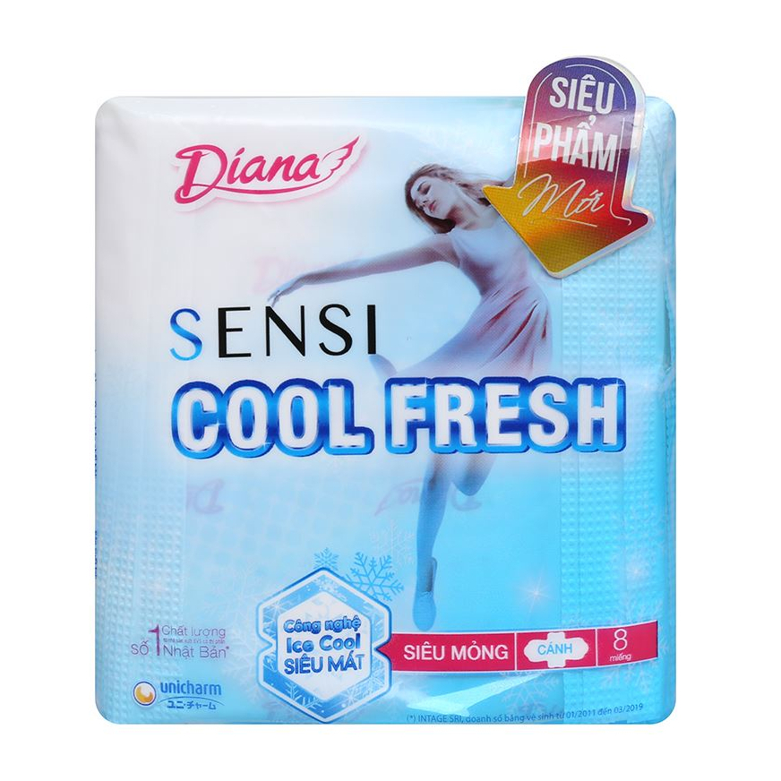 BVS Diana Sensi Cool Fresh siêu mỏng cánh gói 8 miếng