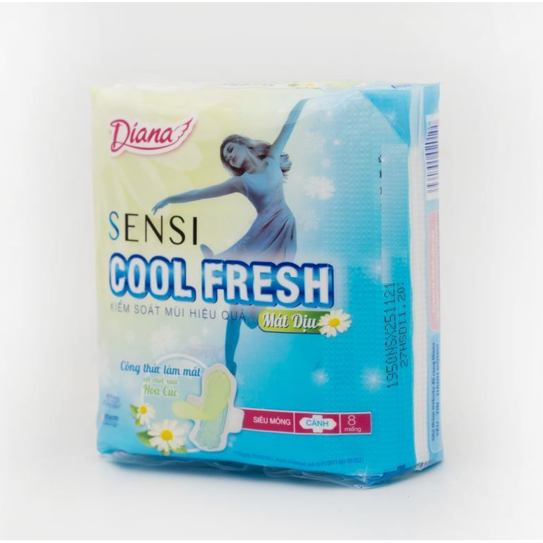 BVS Diana Sensi Cool Fresh siêu mỏng cánh gói 8 miếng