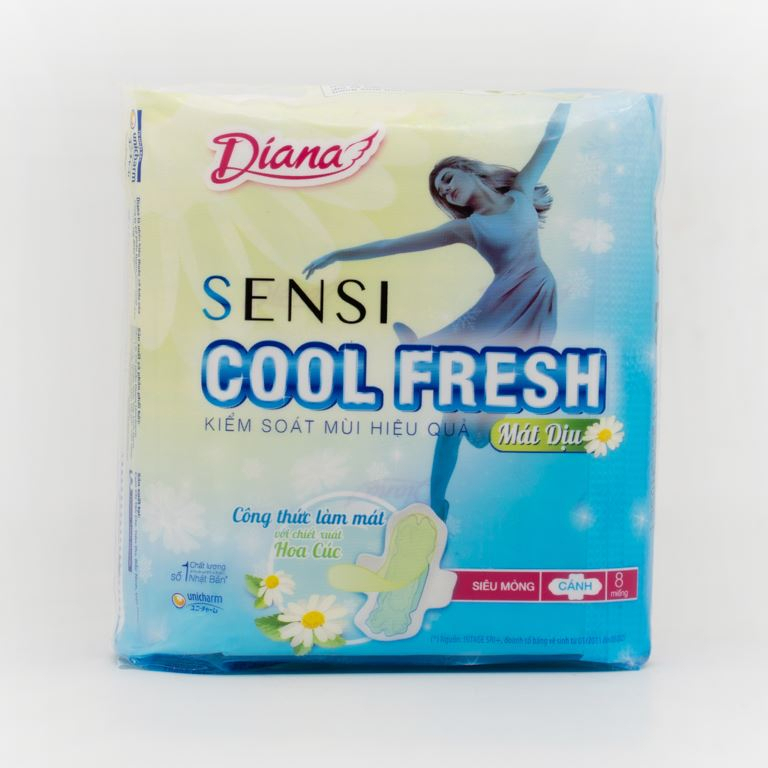 BVS Diana Sensi Cool Fresh siêu mỏng cánh gói 8 miếng