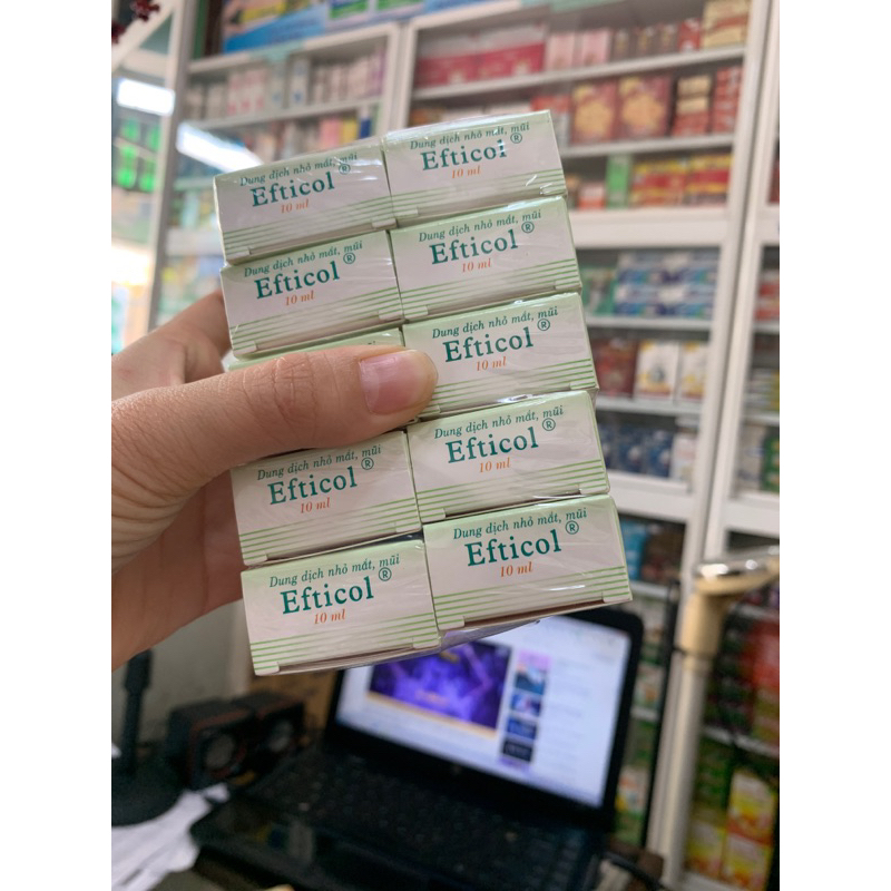 Nhỏ mắt mũi efticol, chai dẹp,hàng bệnh viện