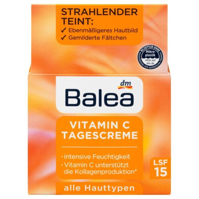 ⭐⭐⭐⭐⭐✨🌸Kem Dưỡng Da Balea Vitamin C Giúp Da Trắng Sáng, Đều Màu, 50ml🌸🌸🌸🌸