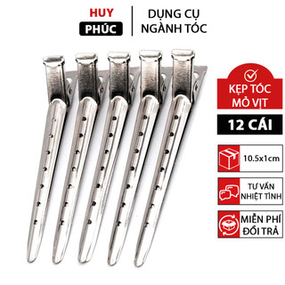 Kẹp định hình tóc uốn dài 12 cái inox, kẹp tóc mỏ vịt sóng nước cố định K7