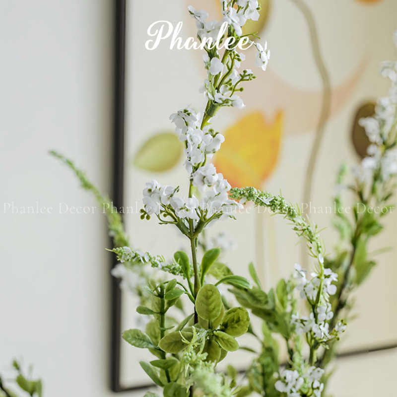 Cành xô thơm giả lá điểm trang trí bình hoa
