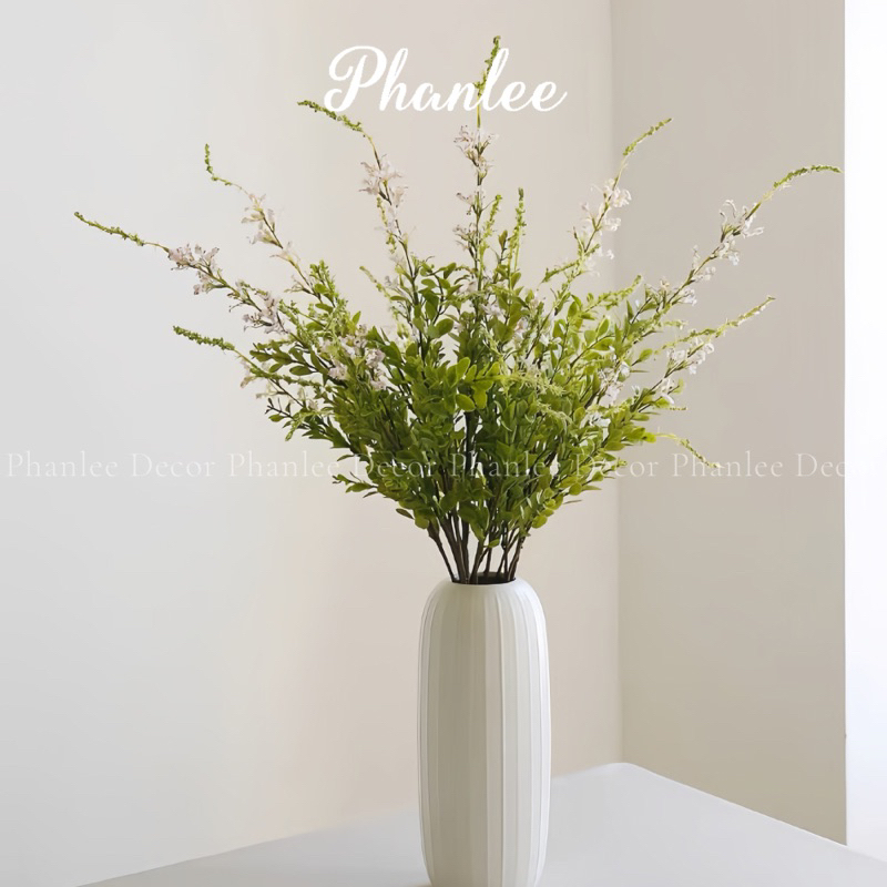 Cành xô thơm giả lá điểm trang trí bình hoa