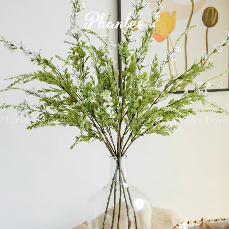 Cành xô thơm giả lá điểm trang trí bình hoa