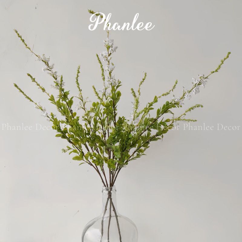 Cành xô thơm giả lá điểm trang trí bình hoa