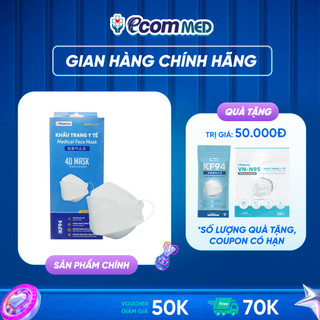 Khẩu Trang 4D KF94 EcomMed (Hộp 10 cái) Thông Thoáng Không Đau Tai - Đạt chuẩn FDA