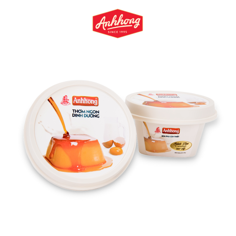Bánh Flan Caramel Cao Cấp Ánh Hồng - Lốc 02 hộp x 80g