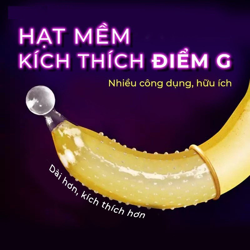 Bao Cao Su bi OLO Siêu Mỏng 001 Trắng Hạt Silicone - Kích Thích Điểm G - Hộp 1 Bao và 1 Bi - renlendi stpre