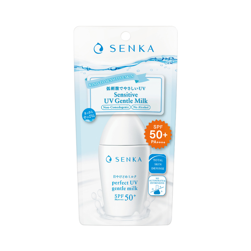 Combo Sữa chống nắng cho da nhạy cảm Senka Perfect UV Gentle Milk A 40ml và sửa rửa mặt Clay 120g