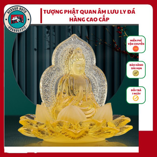 Tượng phật quan âm bồ tát để trên taplo ô tô, với chất liệu pha lê cao cấp, để taplo hay bàn làm việc