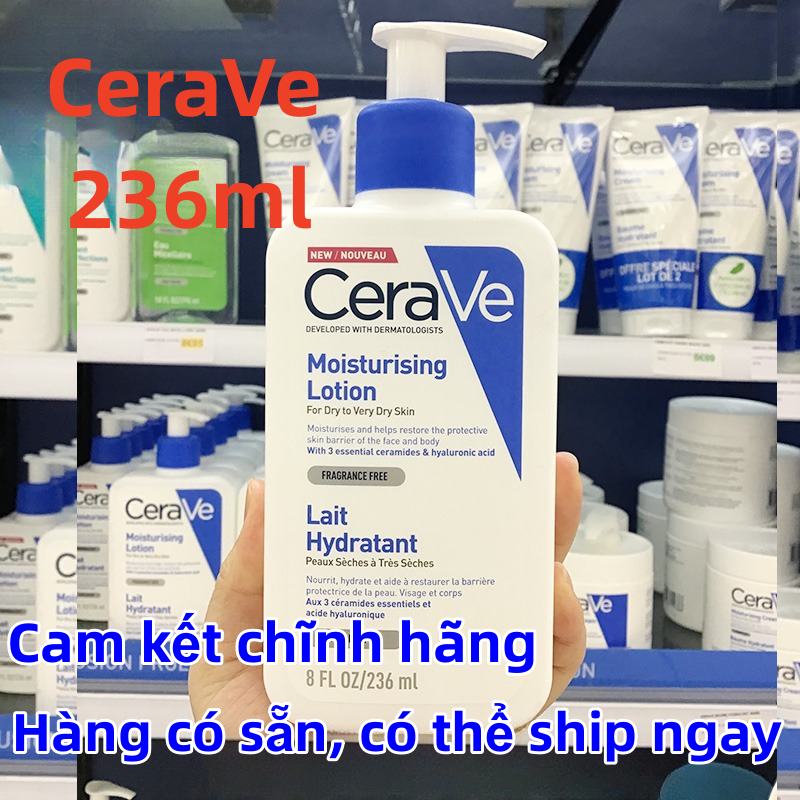 (💥CHÍNH HÃNG💥)Bộ sữa dưỡng ẩm Cerave Moisturising Lotion dành cho da khô 236ml và sữa rửa mặt làm sạch sâu cho da dầu