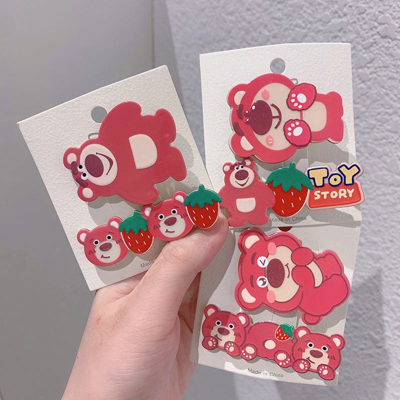 ⚡Set 2 Kẹp Tóc Hình Gấu Hoạt Hình Dễ Thương Cho Nữ