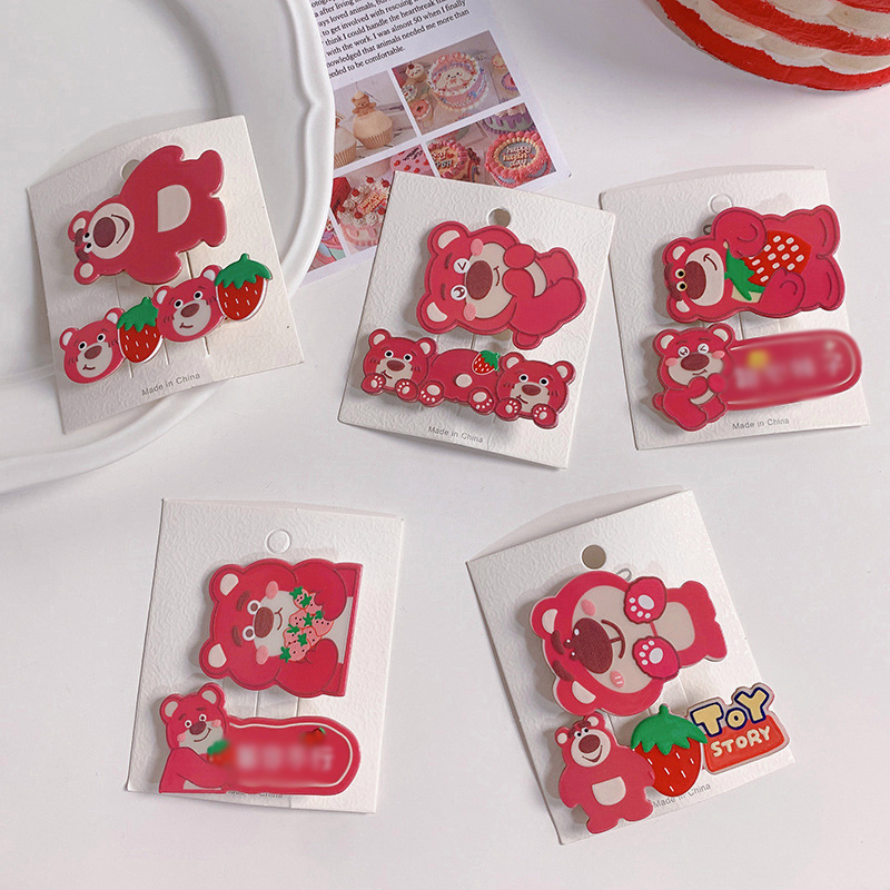 ⚡Set 2 Kẹp Tóc Hình Gấu Hoạt Hình Dễ Thương Cho Nữ
