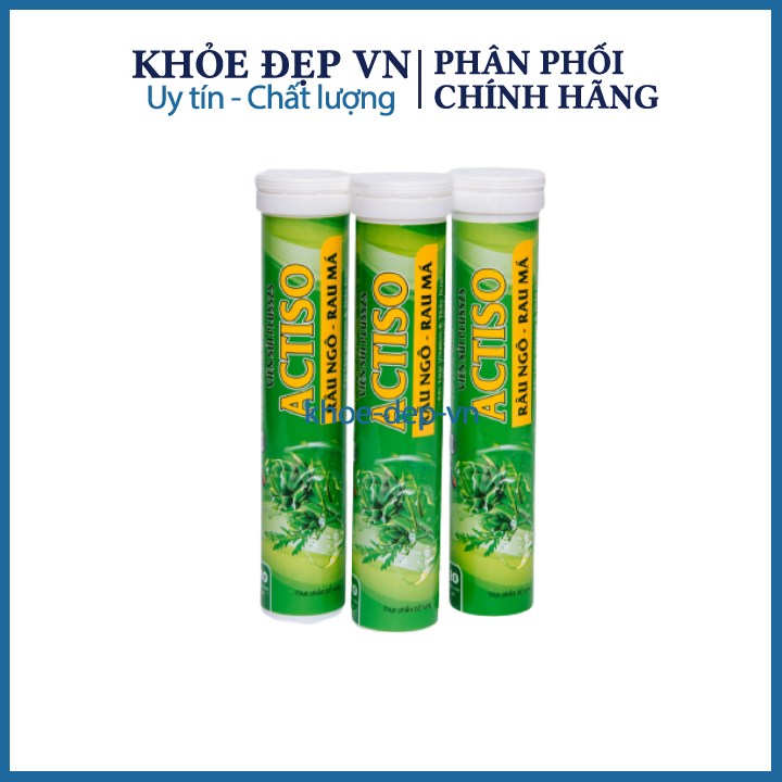 Combo 10 tuýp viên sủi Actiso Râu ngô Rau má mát gan bổ sung vitamin, thanh nhiệt cơ thể, giải độc gan.Tuýp 20 viên