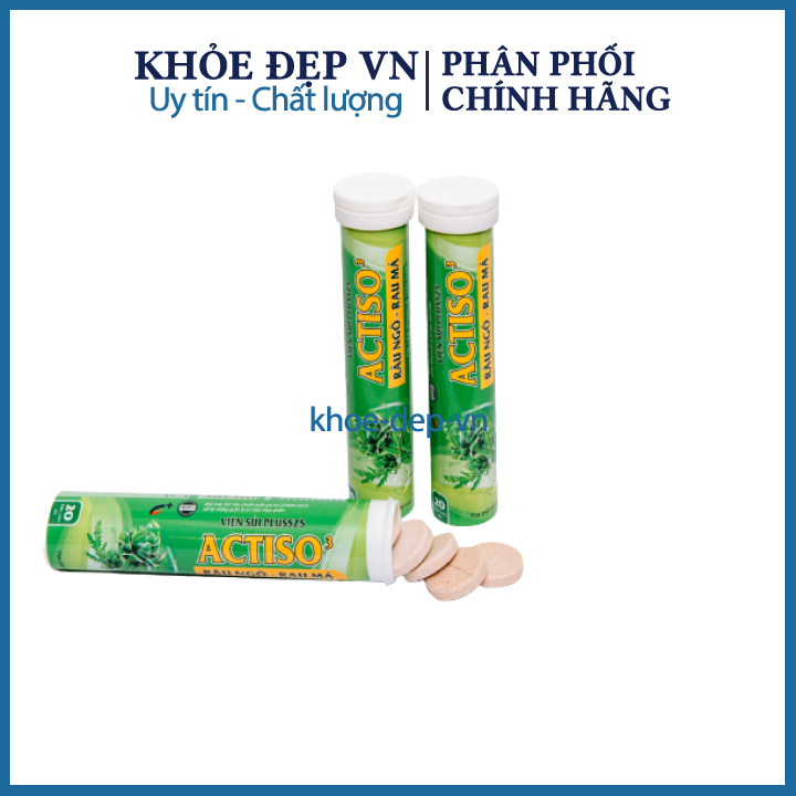 Combo 10 tuýp viên sủi Actiso Râu ngô Rau má mát gan bổ sung vitamin, thanh nhiệt cơ thể, giải độc gan.Tuýp 20 viên