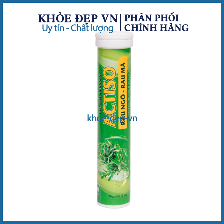 Combo 10 tuýp viên sủi Actiso Râu ngô Rau má mát gan bổ sung vitamin, thanh nhiệt cơ thể, giải độc gan.Tuýp 20 viên