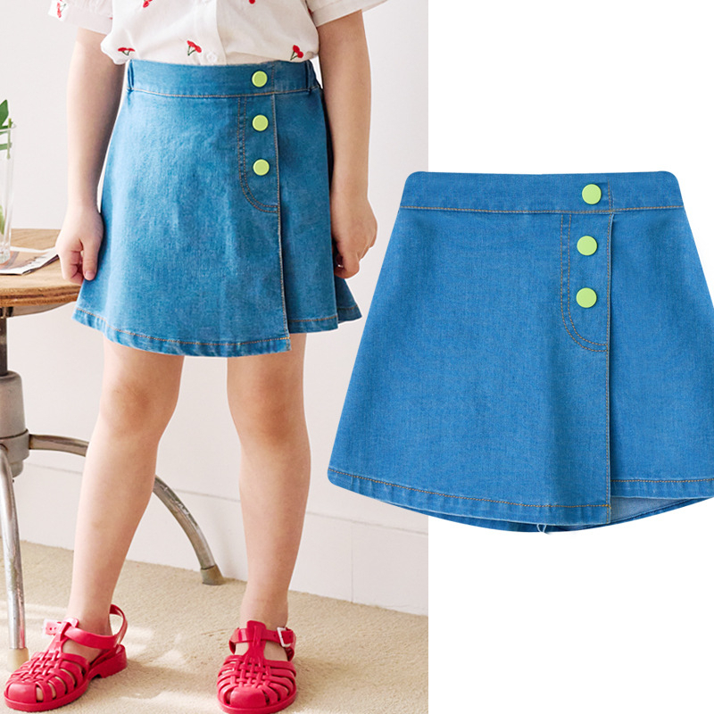 Quần jeans giả váy Bebezoo màu xanh cho bé gái BEC2PT102