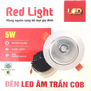 - đèn led âm trần rọi, xoay góc 5w chíp cob, mặt kính red light, 3000k, 4500k, 6000k, 3 màu