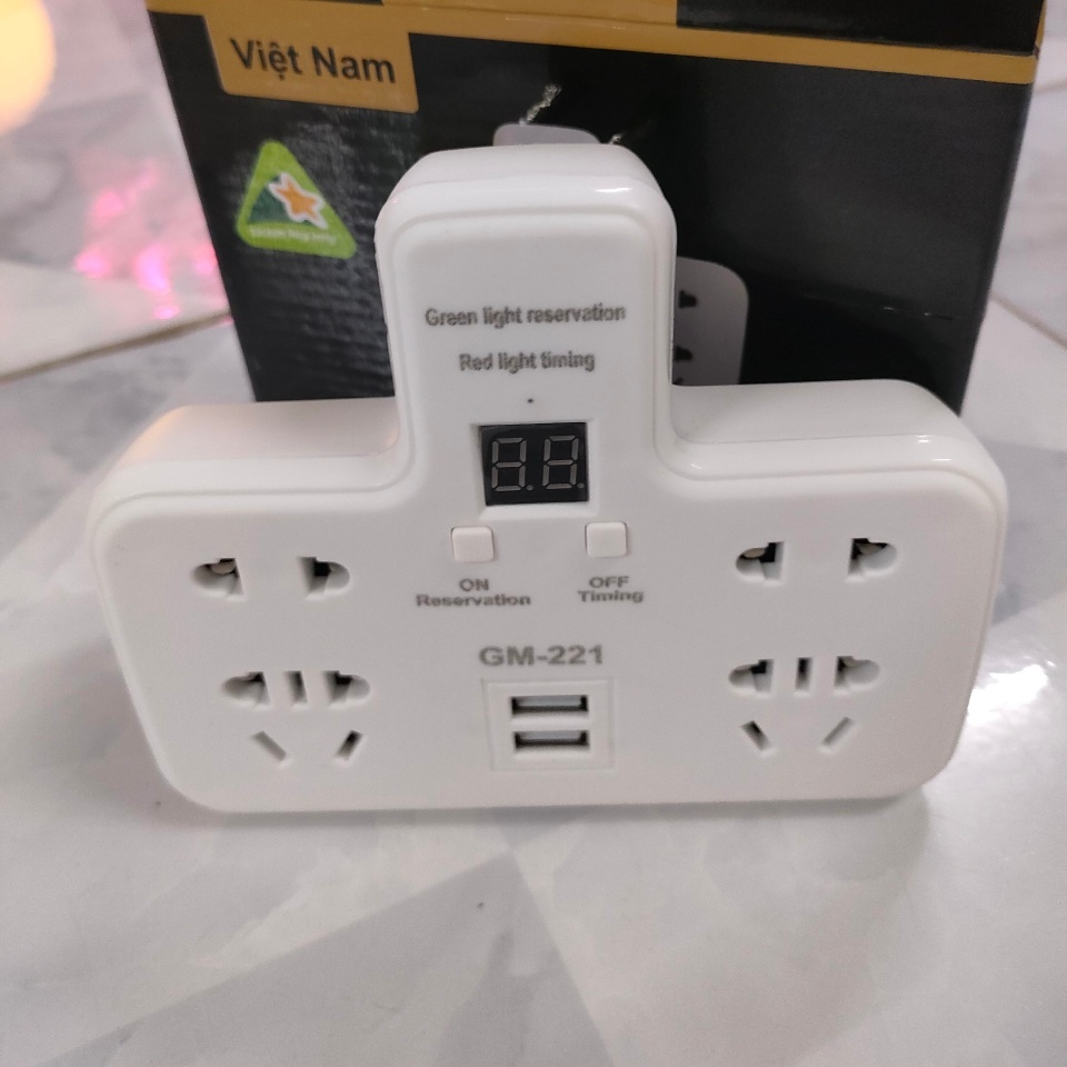 Ổ Cắm điện Hẹn Giờ Đa Năng Thông Minh GM-221 (2 Cổng Usb 2.1) Hàng Việt Nam