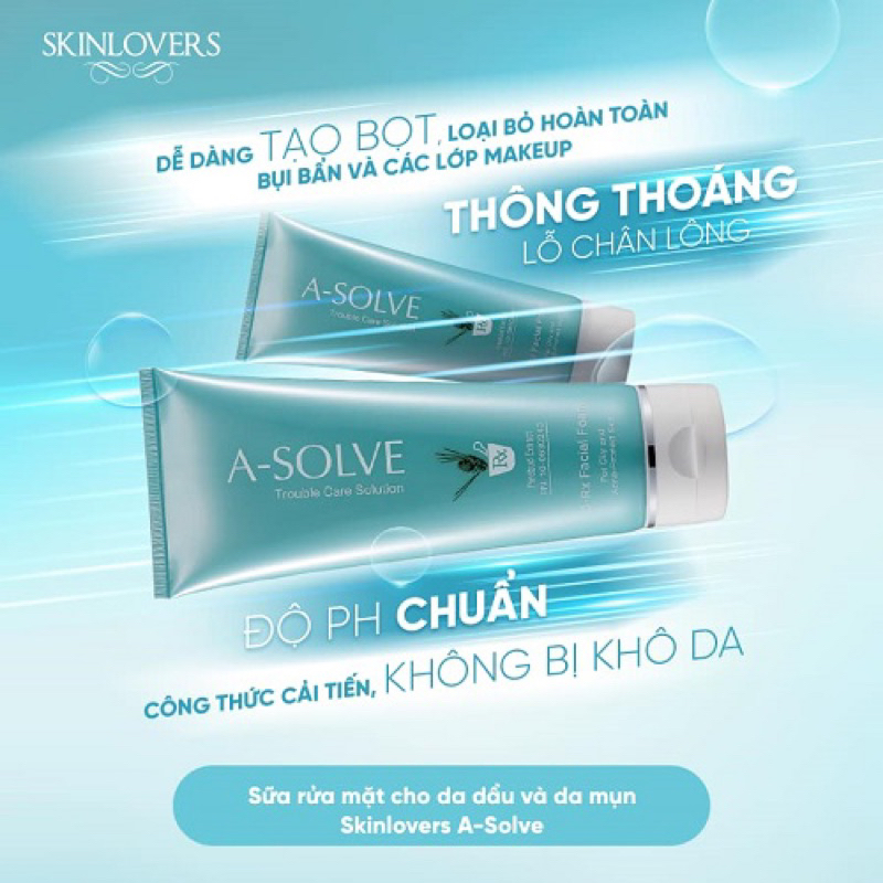 Sữa rửa mặt Skinlovers A-Solve Dành Cho Da Dầu Và Mụn 150ML