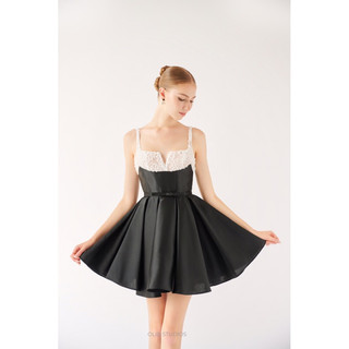 OLIB I Đầm đen phối ren - Hydrangea Dress