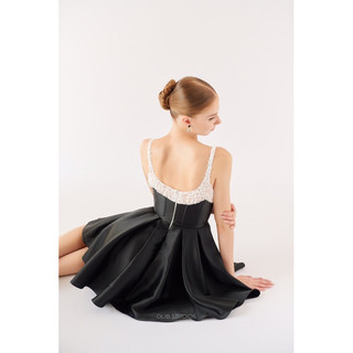 OLIB I Đầm đen phối ren - Hydrangea Dress