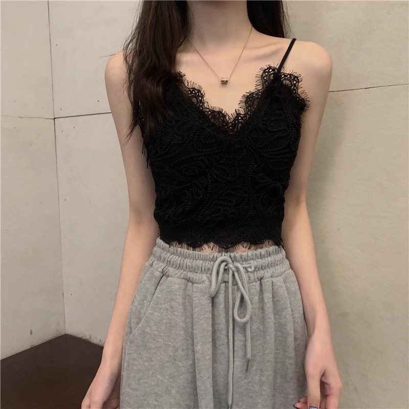 Áo Bra Ren Hoa , Áo Lót Hai Dây Ren Màu Trắng Đen Dáng Croptop Cho Nữ Hàng Cao Cấp | BigBuy360 - bigbuy360.vn