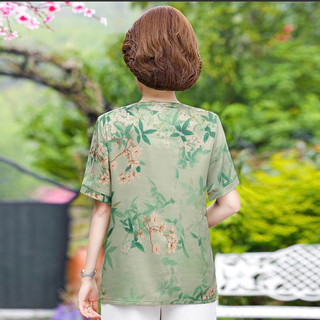 Áo thun cổ tròn chất lụa cho mẹ trung niên