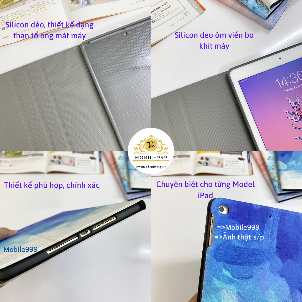 Ốp ipad Silicon hình Vân Đá chất đẹp ốp ipad Gen 5/6/7/8/9/10/Air 1/2/3/4/5/Pro 11/9.7/10.5...MOBILE999