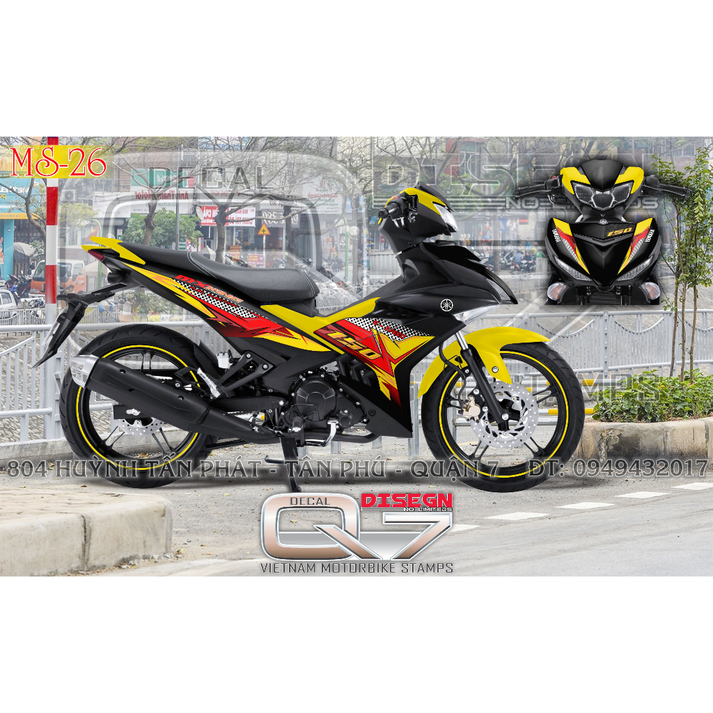 TEM RỜI EXCITER 150 VÀNG ĐEN