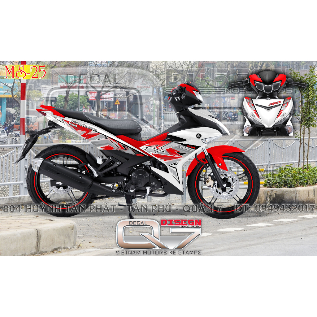 TEM RỜI EXCITER 150 TRẮNG ĐỎ