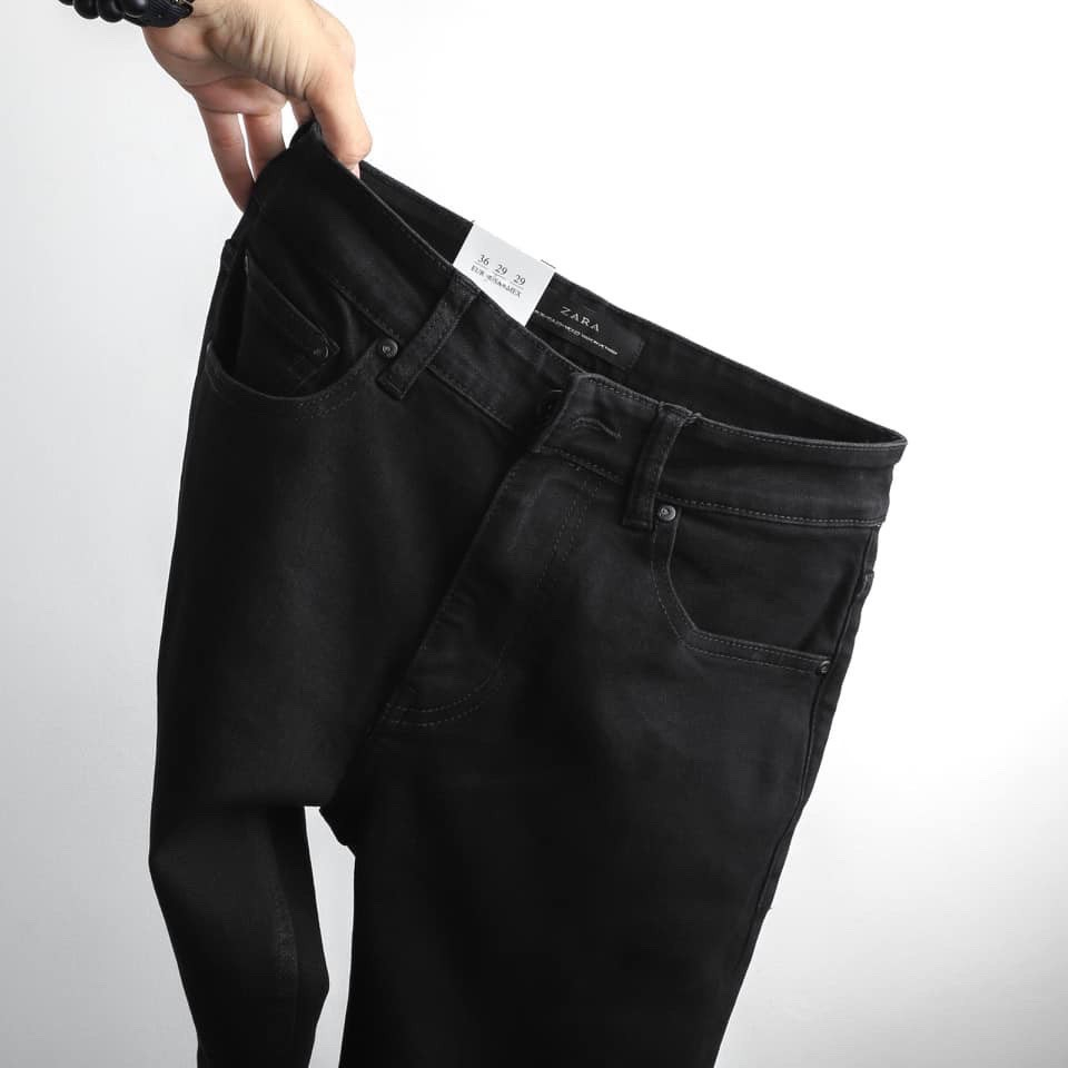 Quần Za.Ra Jeans đen nam thời trang FormFit chân dễ phối đồ, không phai màu và xù lông mặc thoải mái tại ĐTREND.SHOP ^^