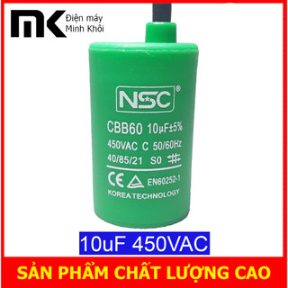 Tụ 10uf nhựa nsc - tụ cho các loại động cơ