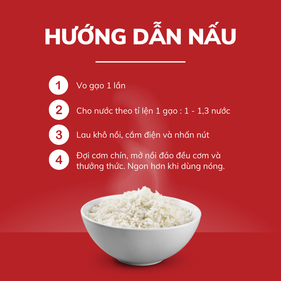 Gạo Thơm Hương Gạo Việt – Vua Gạo – Cơm Dẻo Vừa, Vị Ngọt Hậu - Túi 5kg