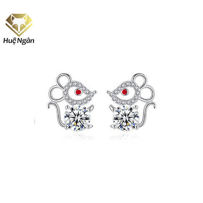 Bông tai bạc Ý 925 Huệ Ngân - Gold Mouse RYE141139