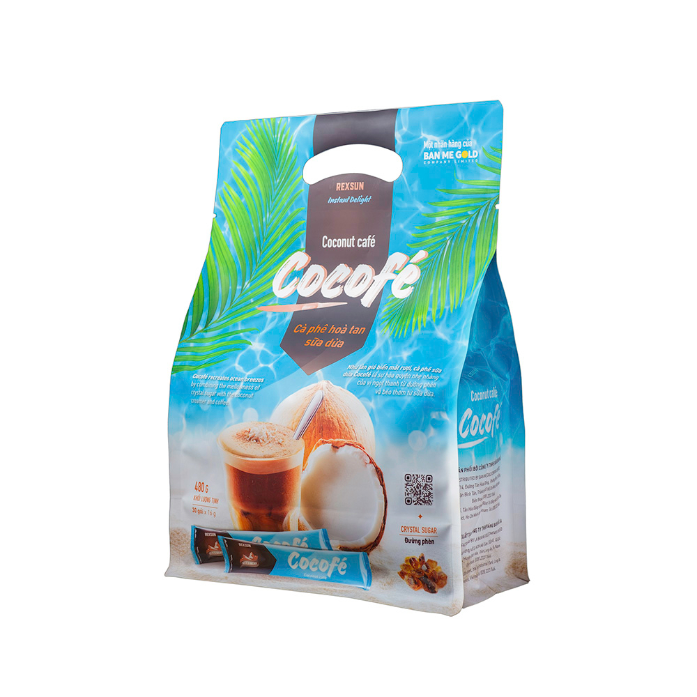 Cà phê hòa tan Sữa Dừa - Instant Delight Cocofé (480g/túi 30gói) Rexsun