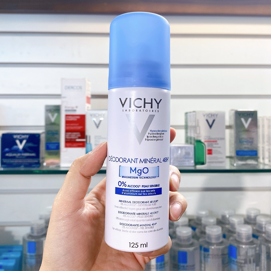 Xịt Khử Mùi VICHY DÉODORANT MINÉRAL (125ml) – Khô Thoáng Vùng Da Dưới Cánh Tay