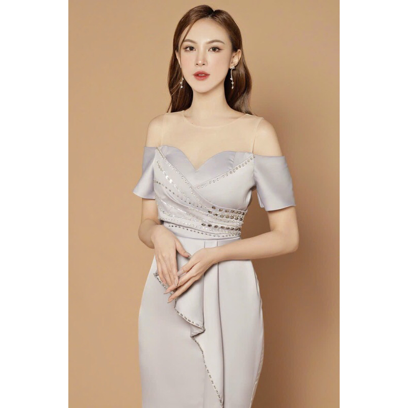 SIZE>70KG ĐẦM DẠ HỘI KẾT ĐÁ PHỐI LƯỚI