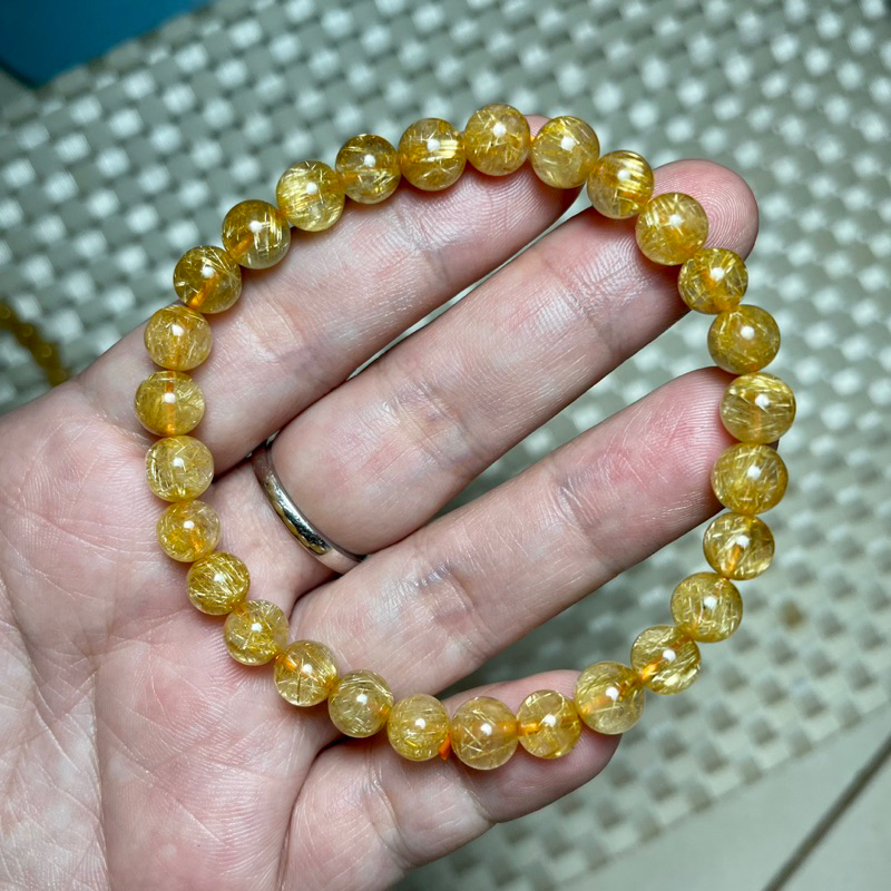 Vòng tay tóc vàng cao cấp nhiều tóc ánh kim đẹp