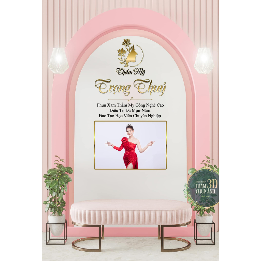 Phông Nền LiveStream - Chụp ảnh 3D/5D dạng vòm hottrend (có in theo Kích Thước Yêu Cầu)
