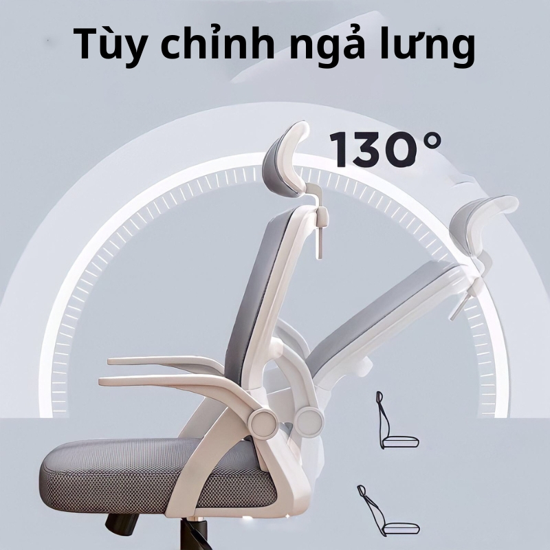 Ghế văn phòng ngả lưng lưới đệm đàn hồi tốt kiểu dáng công thái học Ergonomic, Ghế xoay học sinh sinh viên cao cấp | BigBuy360 - bigbuy360.vn