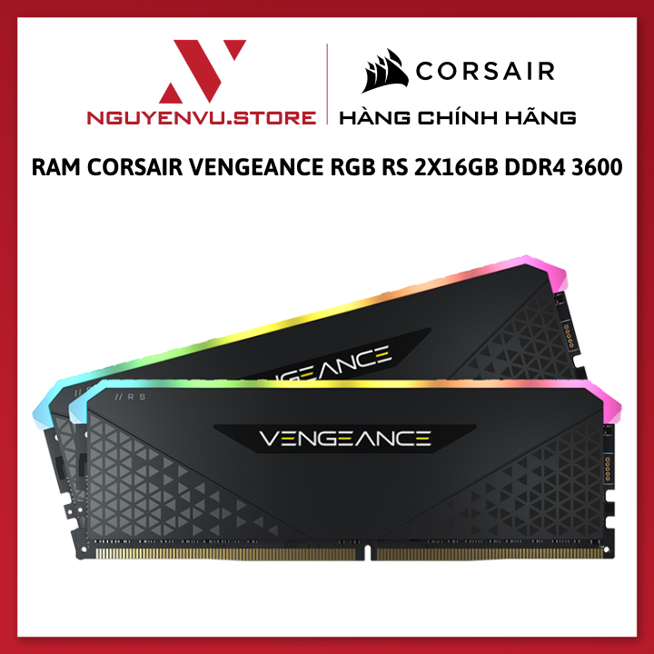 Ram Corsair Vengeance RGB RS 32GB 3600MHz (2x16GB) DDR4 (CMG32GX4M2D3600C18) - Hàng chính hãng