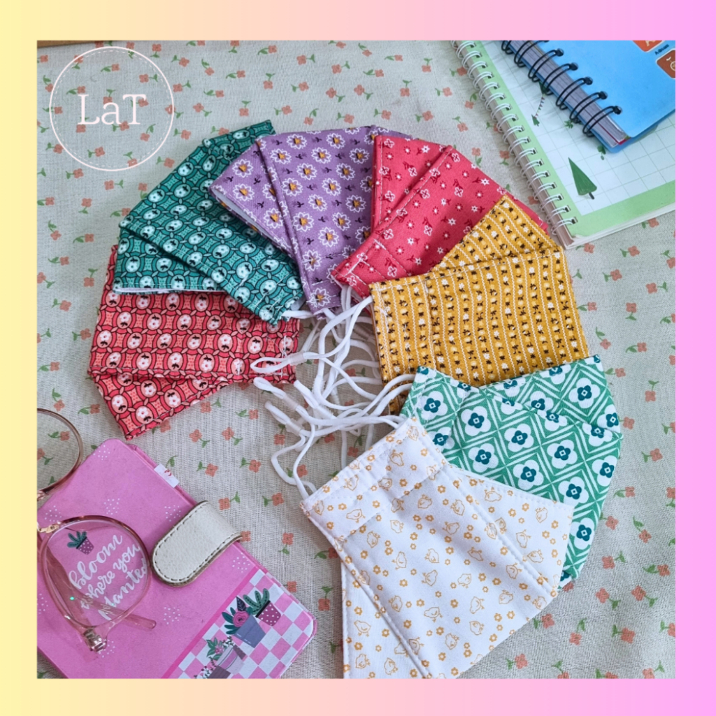 Khẩu trang vải 3D Hoa nhí - LaT - 3 Lớp Chống bụi Kháng khuẩn - Phối Đồ Xinh Xắn, đáng yêu