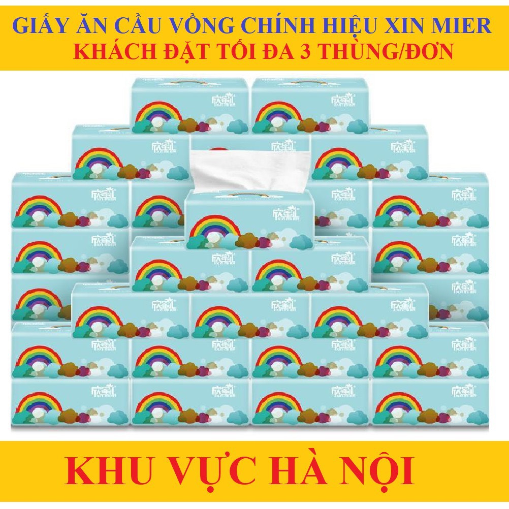 Thùng 30 Gói Giấy Ăn Cầu Vồng Xinmier/ 30 Gói Giấy Ăn Gấu Trúc Sipiao[cam kết chính hãng]