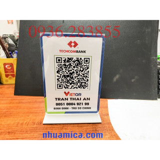 Menu mica kích thước a4, a5, kệ menu đế lùa trong suốt 2 mặt, bảng mica đẹp, bảng qr để bàn- mica nguyễn